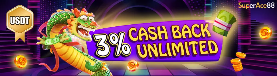 Superace88 USDT 3% CASH BACK Unlimited