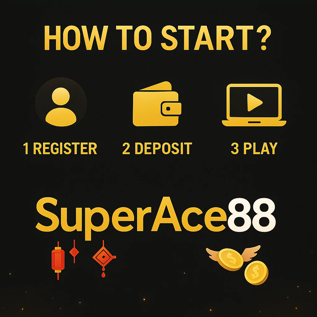 casino-game2-687384c4c7e61 A digital promotional graphic for SuperAce88 casino showcasing its key benefits on a dark background with golden highlights. At the top, the SuperAce88 logo is decorated with red Chinese lantern icons. Below, the heading reads "WHY CHOOSE SUPERACE88?" in bold gold letters. Six benefit icons are arranged in a grid: a shield labeled "SECURE & TRUSTED", a headset labeled "SUPPORT 24/7", a wallet labeled "FAST PAYOUTS", a badge labeled "FAIR PLAY", gears labeled "VARIETY OF GAMES", and a smartphone labeled "MOBILE FRIENDLY". Gold sparkles light the bottom edge.